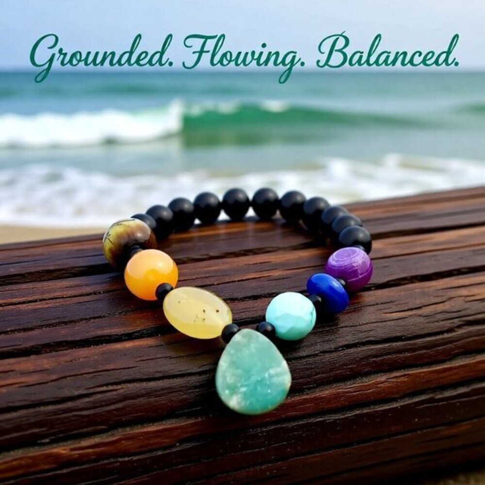Unique Chakra Bracelet for 6.5-7" Wrists ~ Handpicked Semi-Precious Stone Beads